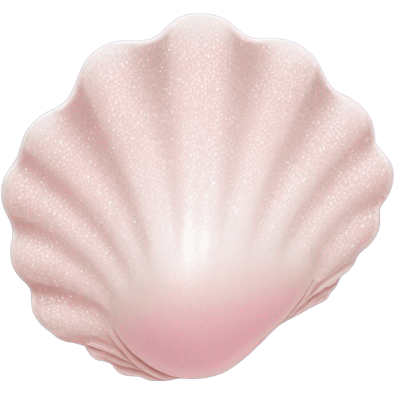 clam shell in light pink with white glitter pearl emoji