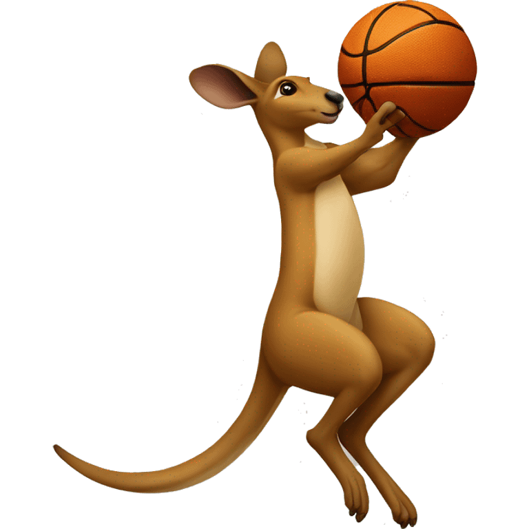 kangaroo dunking basketball emoji