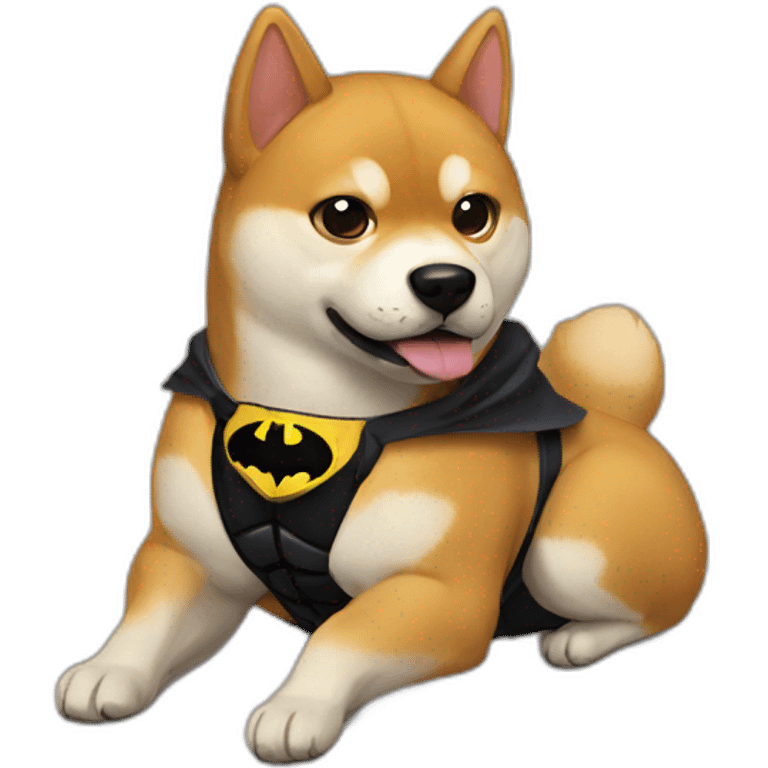 shiba in Batman costume  emoji