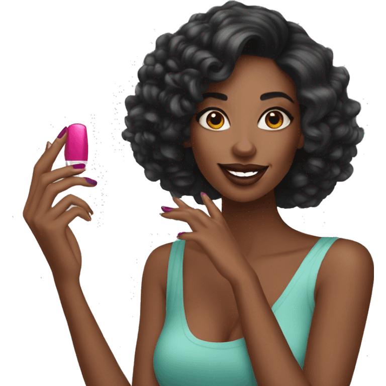 blog girl with nail polish emoji