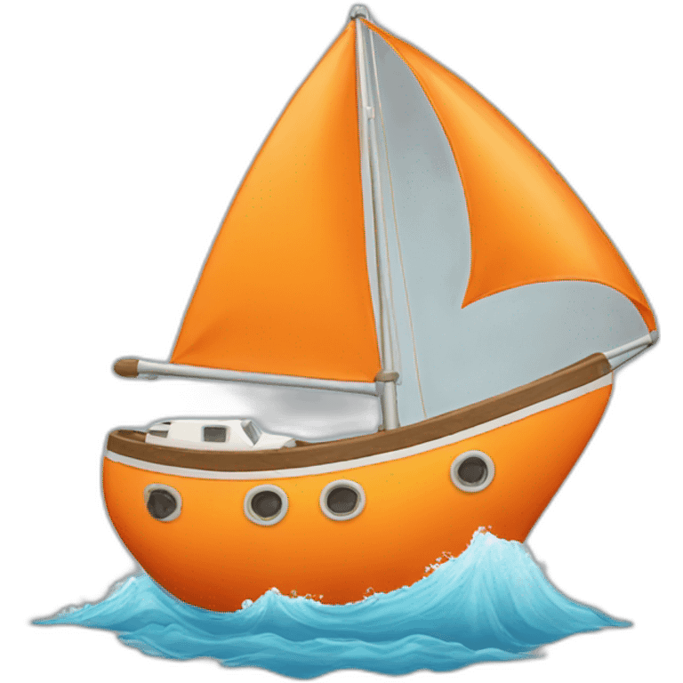 Orange sailboat emoji