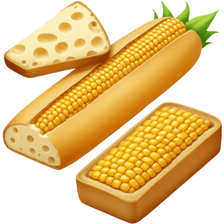 corn cheese and bread emoji