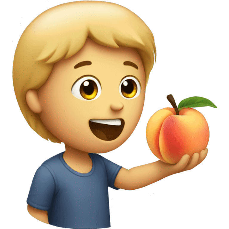 Human eating peach emoji