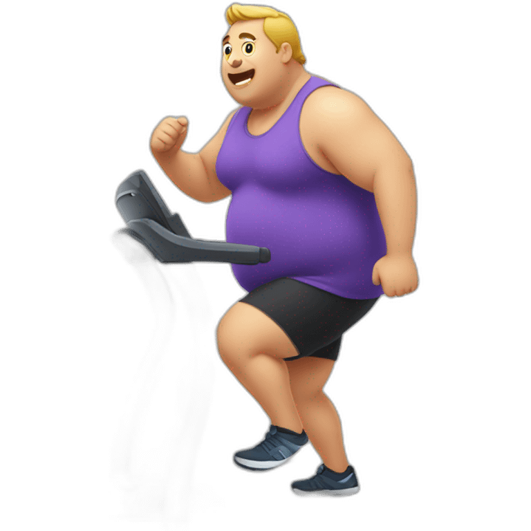 Fat man running on a treadmill emoji