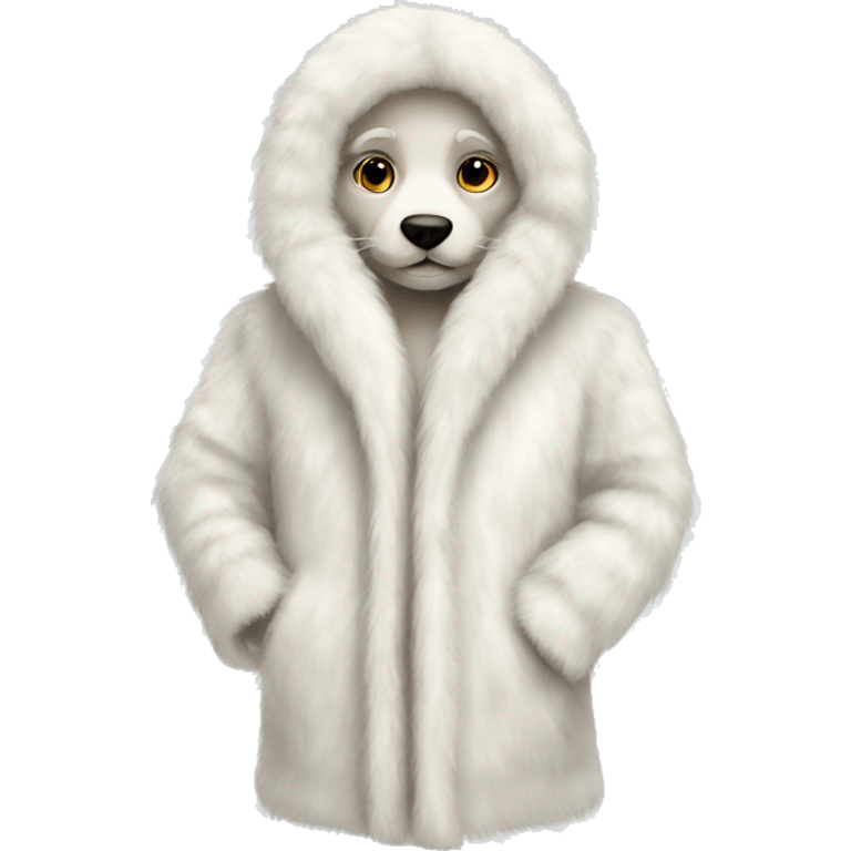 White Fur coat  emoji