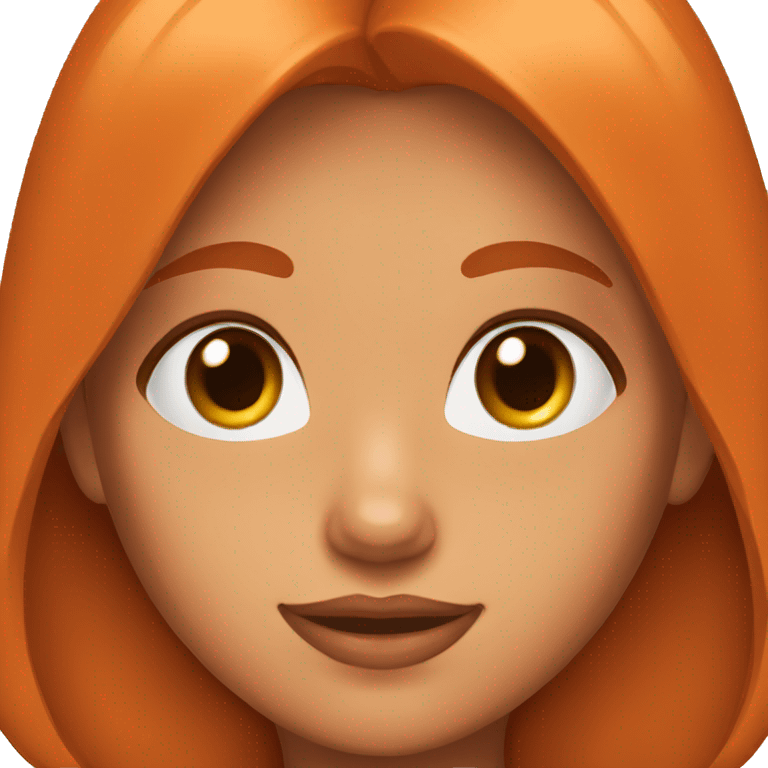 a girl with brown eyes, foxy orange ears emoji