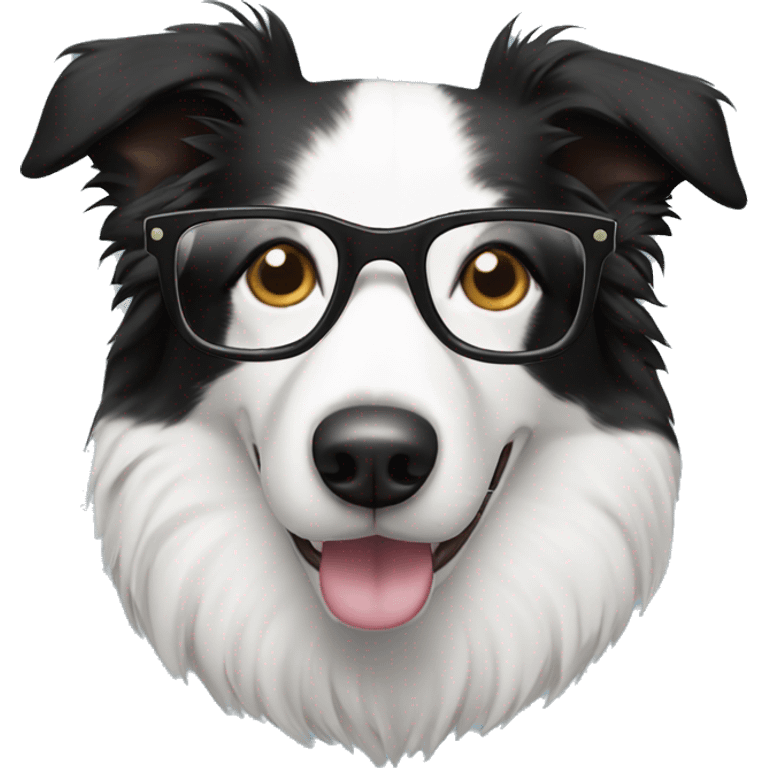 border collie with glasses emoji