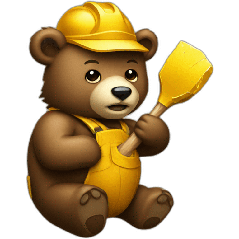 bear with gold mining pick emoji