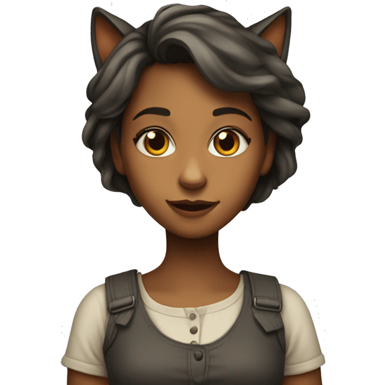 menina com cara de gato emoji