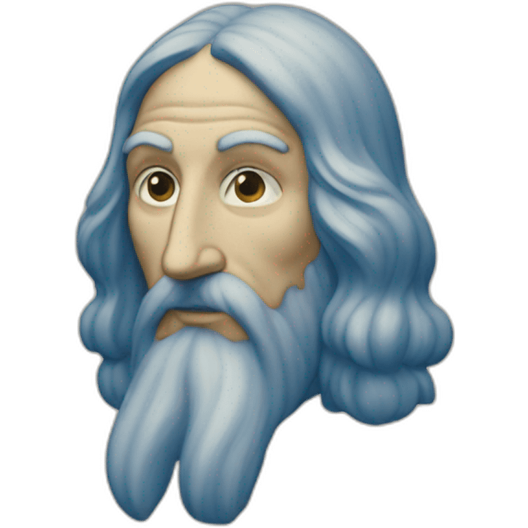 leonard da vinci painting in blue  emoji