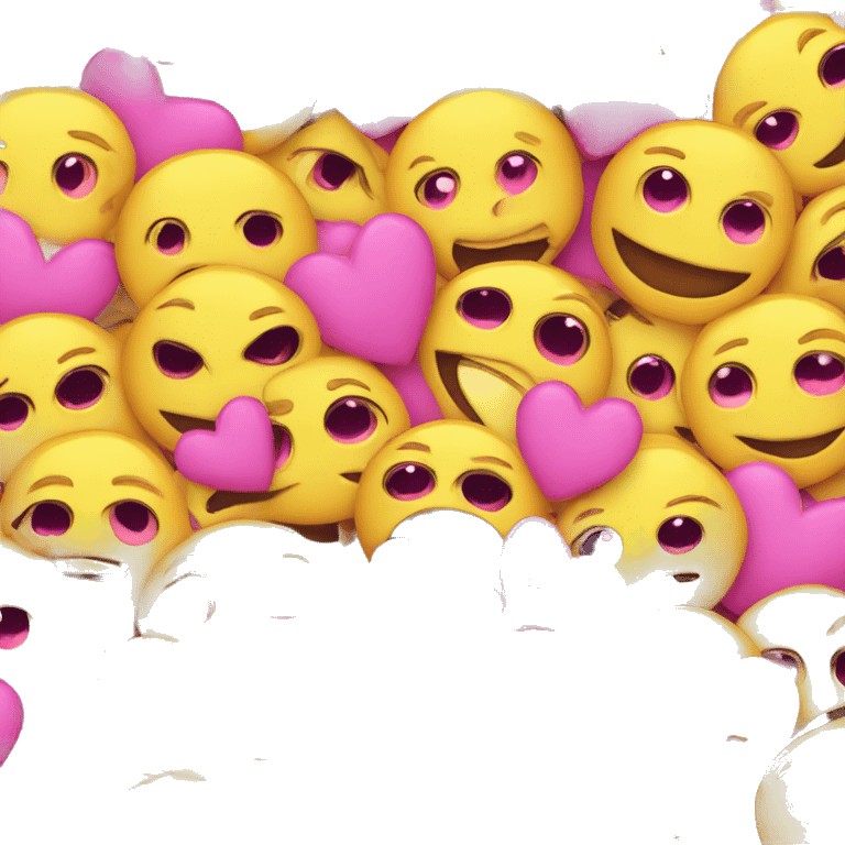 Yellow emoji with pink heart eyes emoji