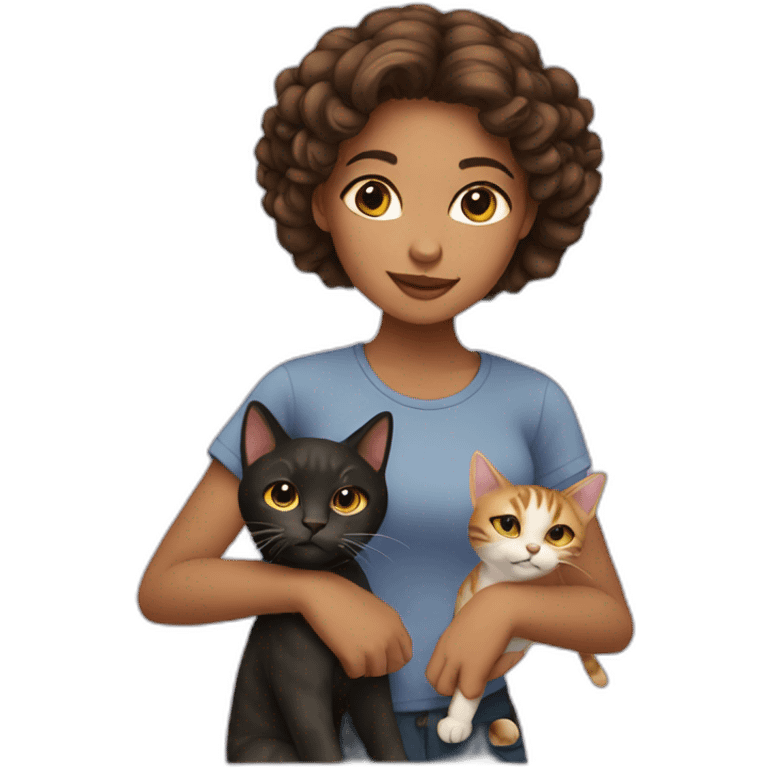 girl with cat emoji