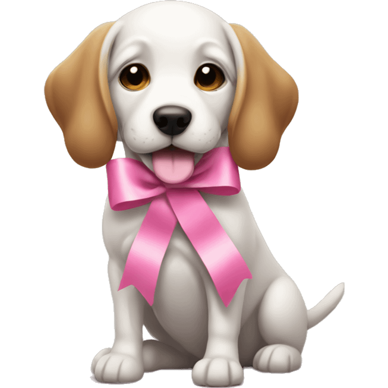 Dog with pink ribbon emoji