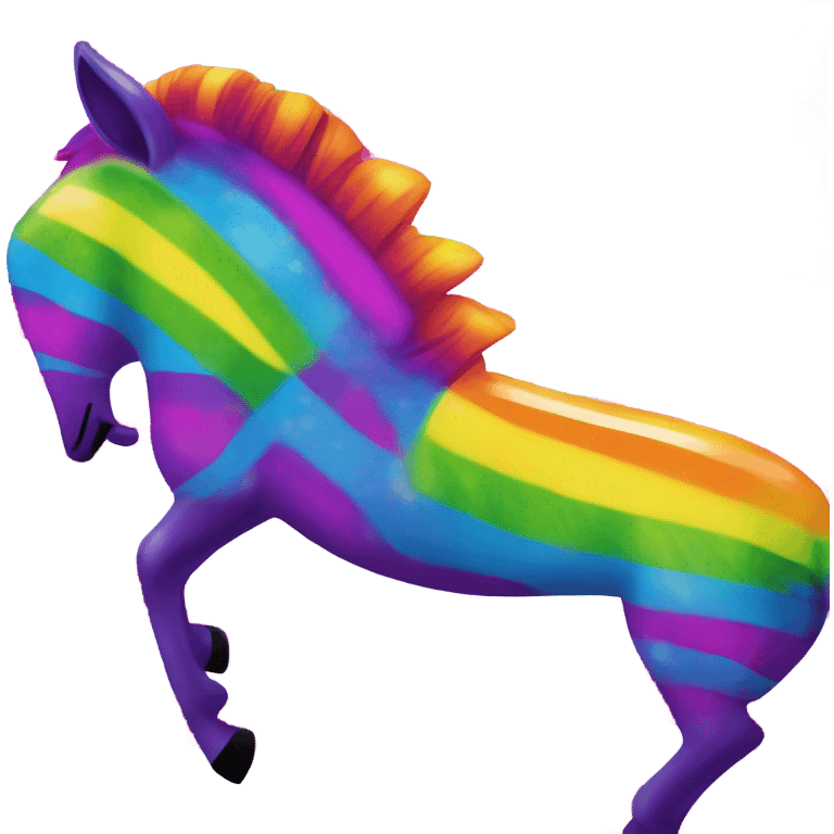 Lisa frank rainbow zebra with glitter purple stripes emoji