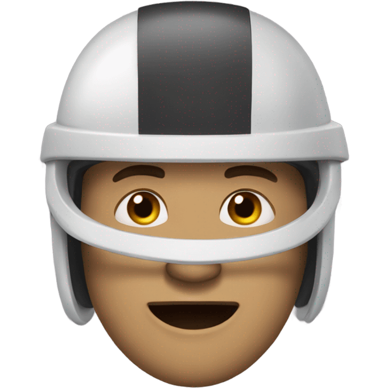 man wearing a helmet drooling emoji