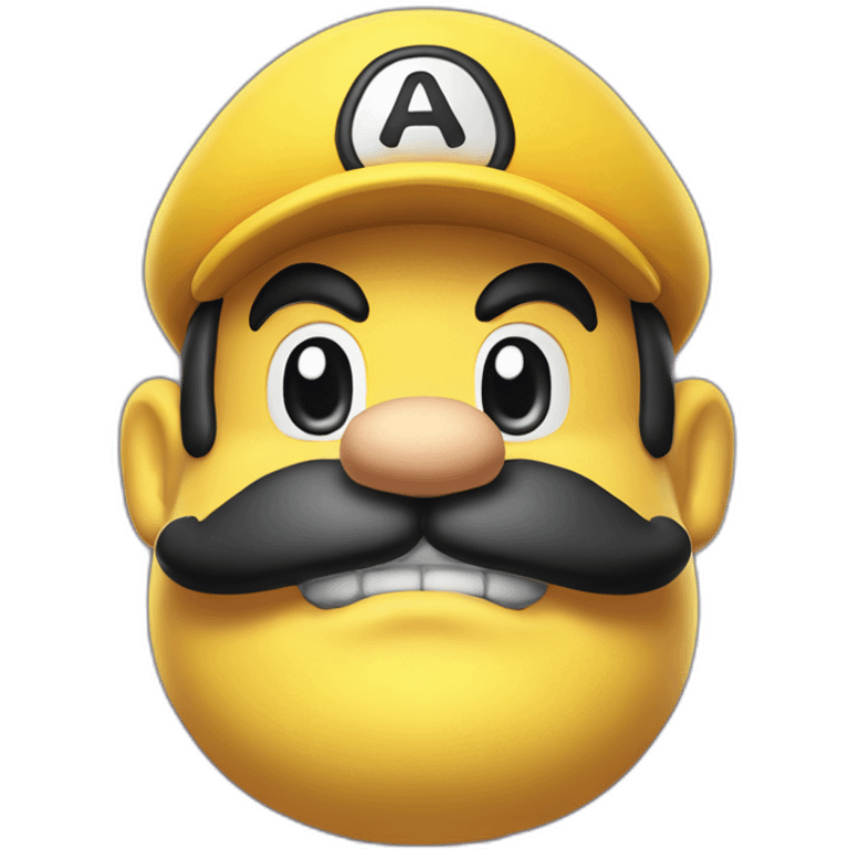 1 Wario with à howl yelow cap and à black mustache emoji