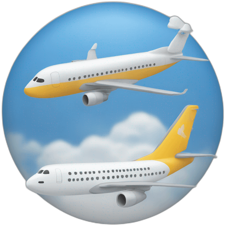 Un avion et deux tours emoji