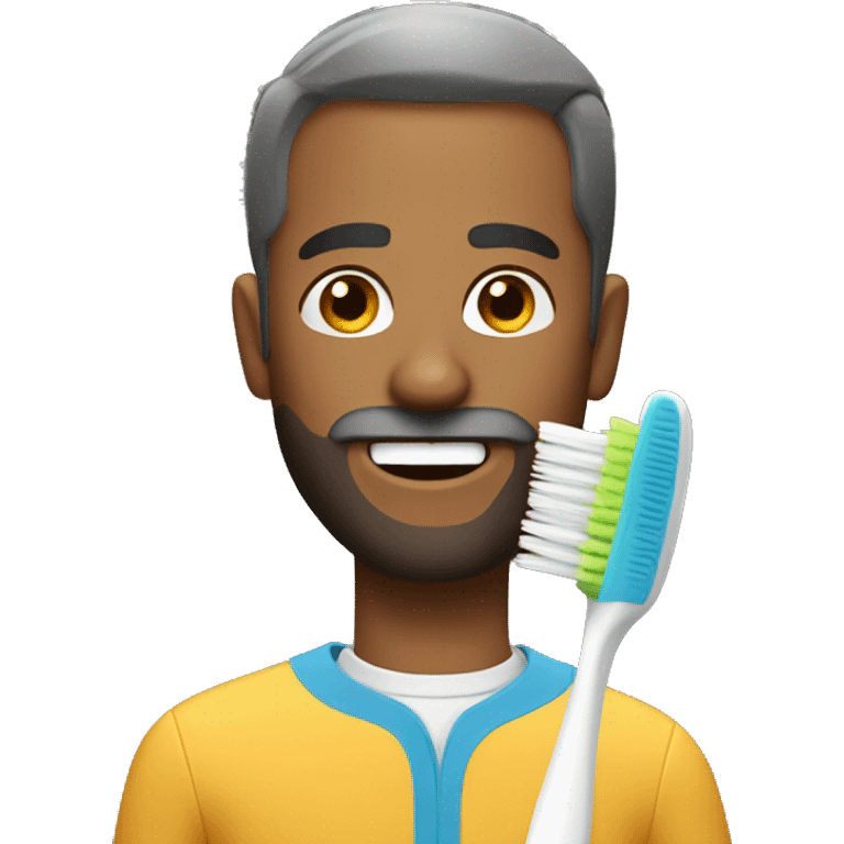 A men with a  toothbrush beard style emoji