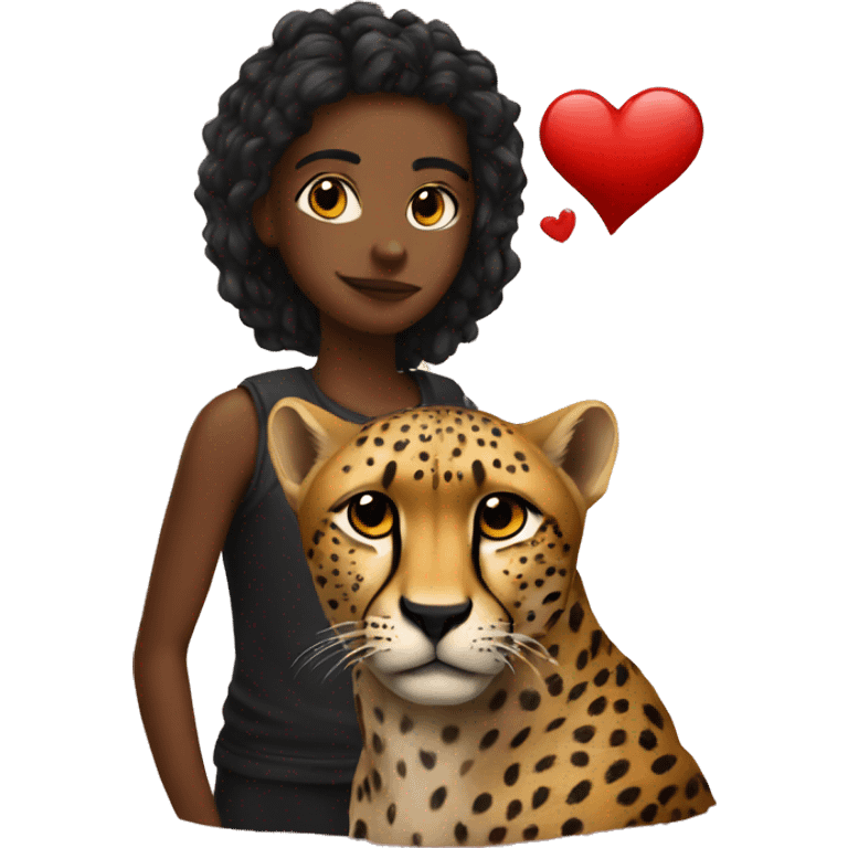 dark read heart and cheetah emoji