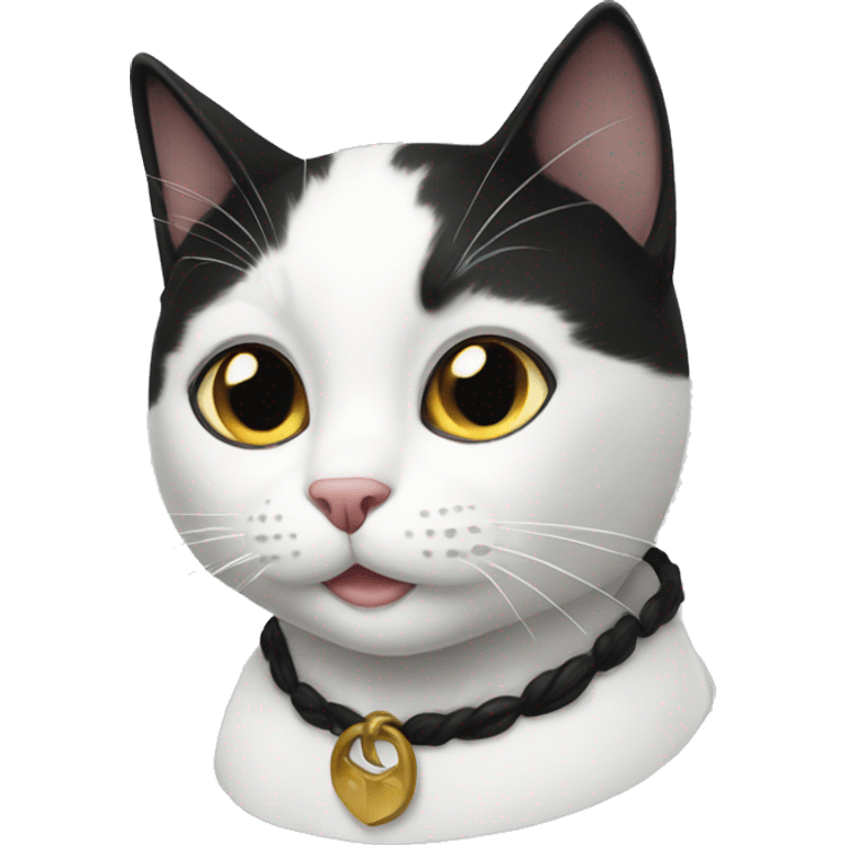 white and black cat emoji