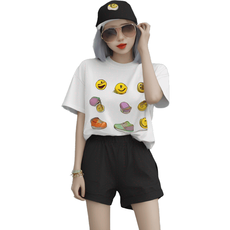 Skater fashion aesthetic baggy clothes graphic t shirt 420 emoji