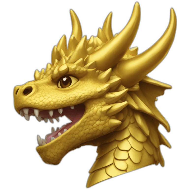 Gold head dragon with crown emoji