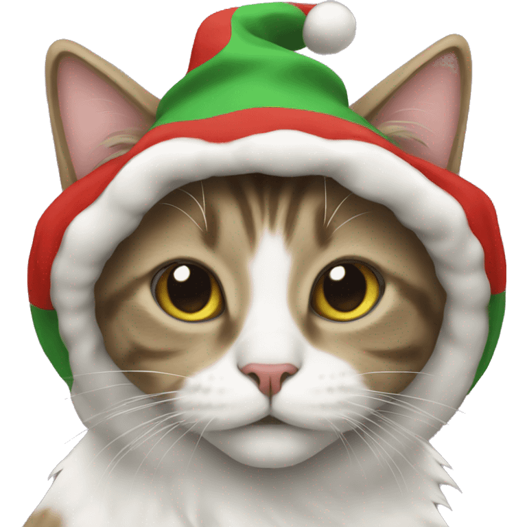 Cat with christmas hoodie emoji