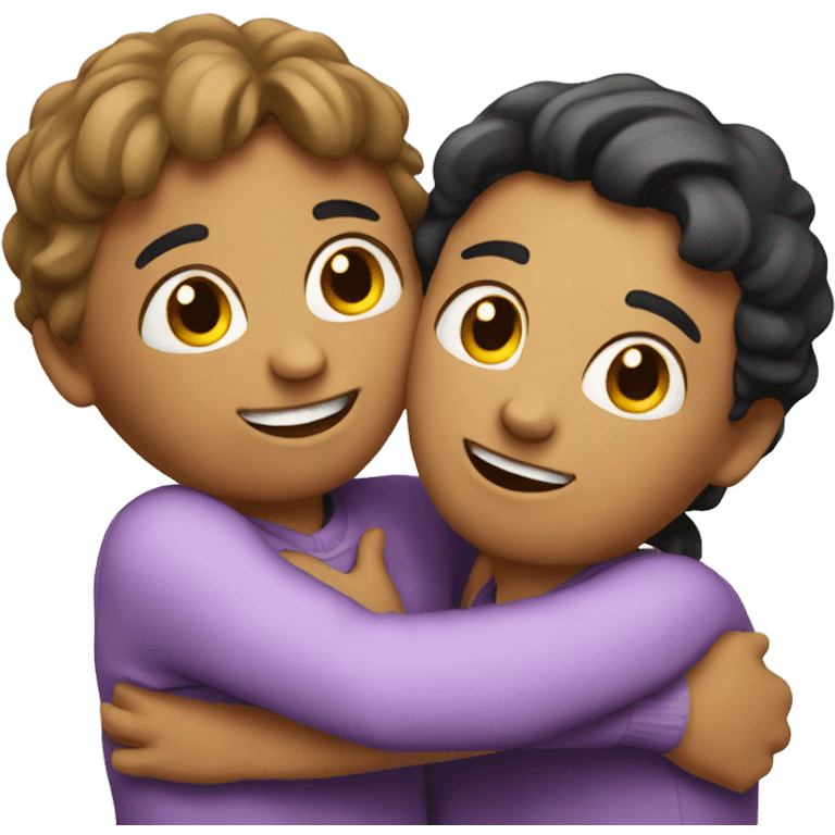 A hugging couple  emoji