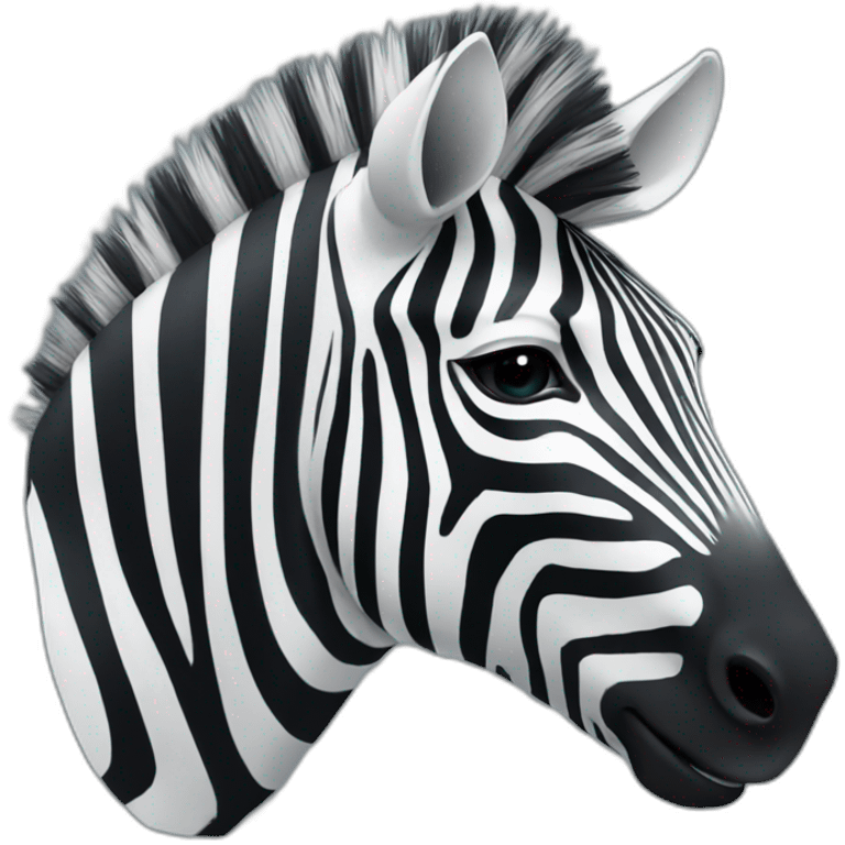 Fun zebra head emoji