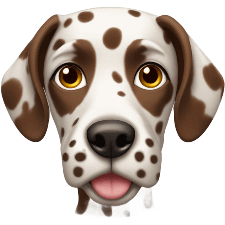 Face only Brown Dalmatian with fully brown ears emoji