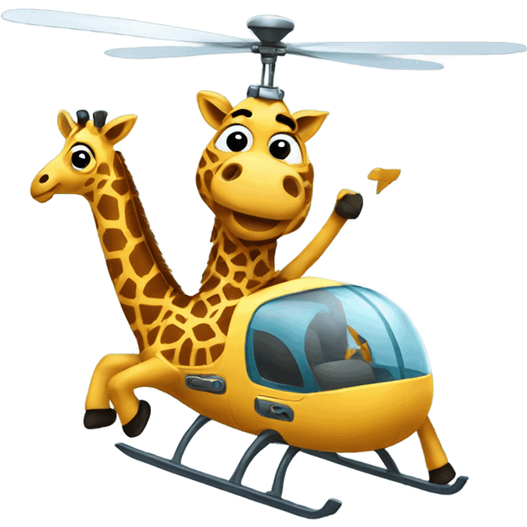 giraffe dancing in helicopter  emoji