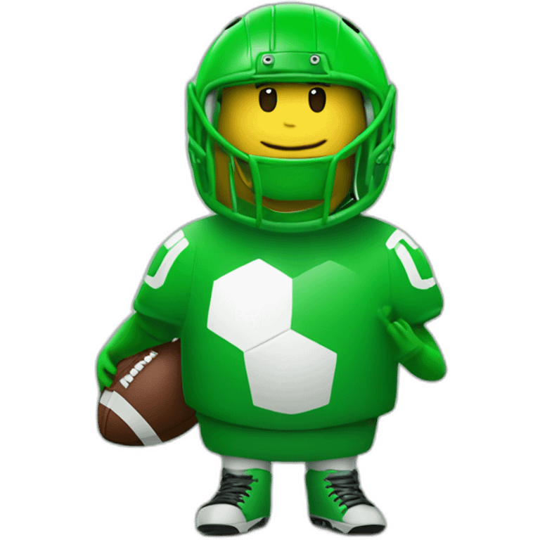 Oie canadienne en tenue de football vert emoji