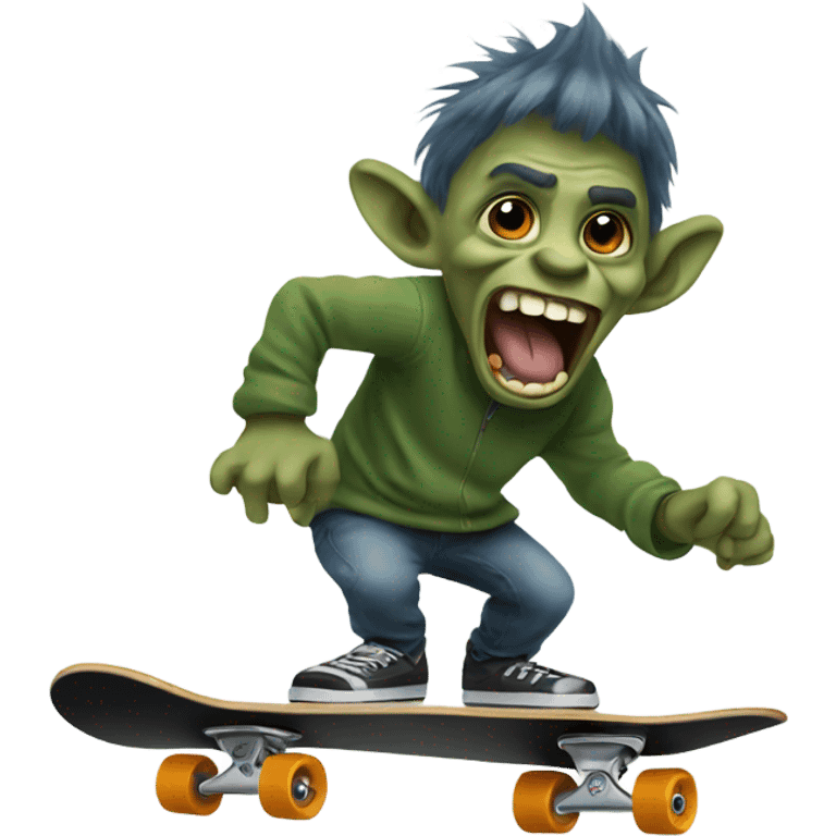 Troll skateboarding emoji