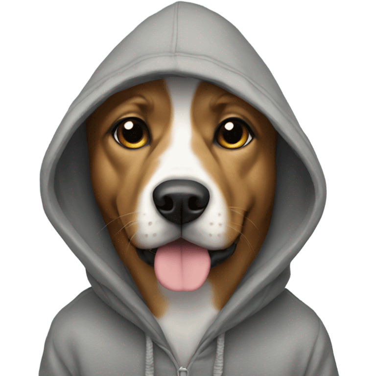 Dog wearing hoodie emoji