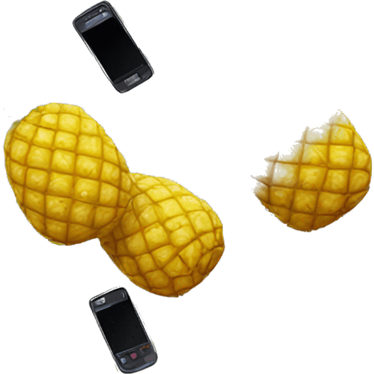 Pineapple with a cell phone emoji