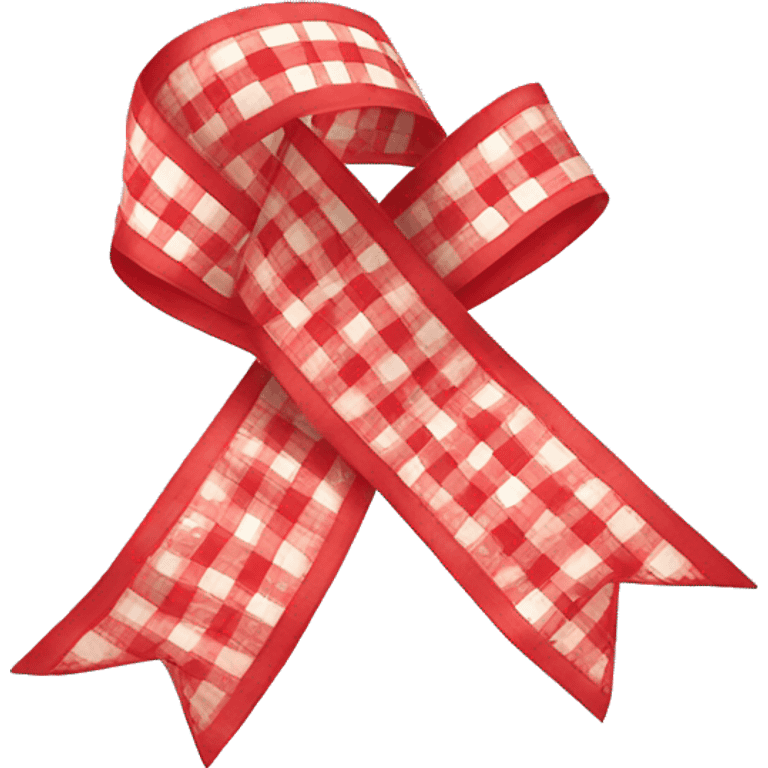 Red gingham cute ribbon emoji