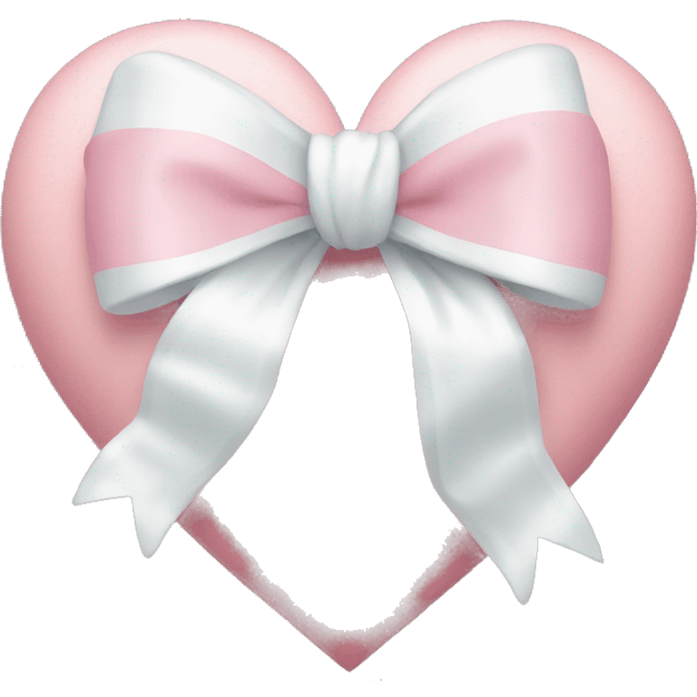 rococo Pastel pink heart with white bow emoji