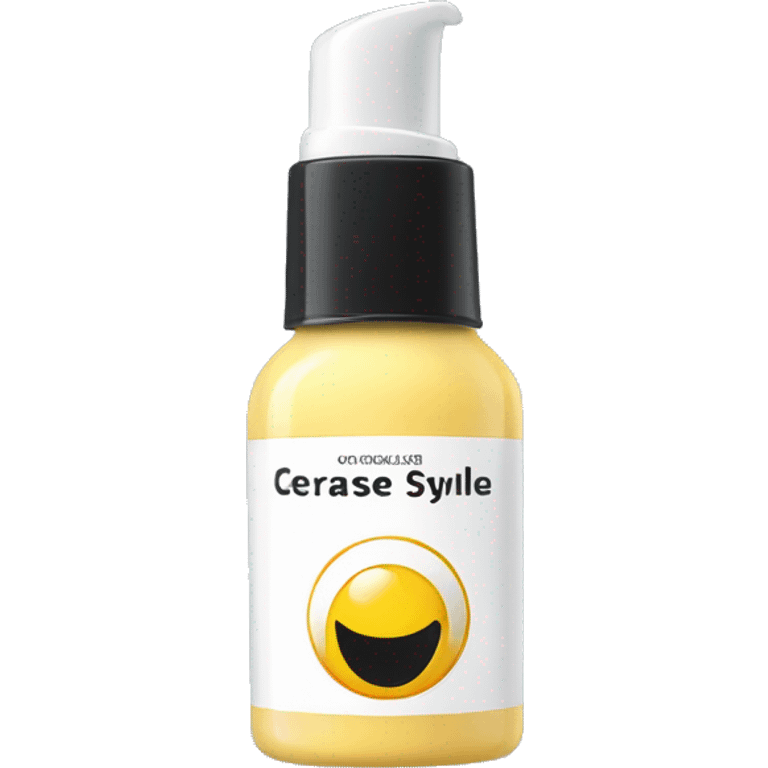 eye cream bottle with label cerrase style emoji