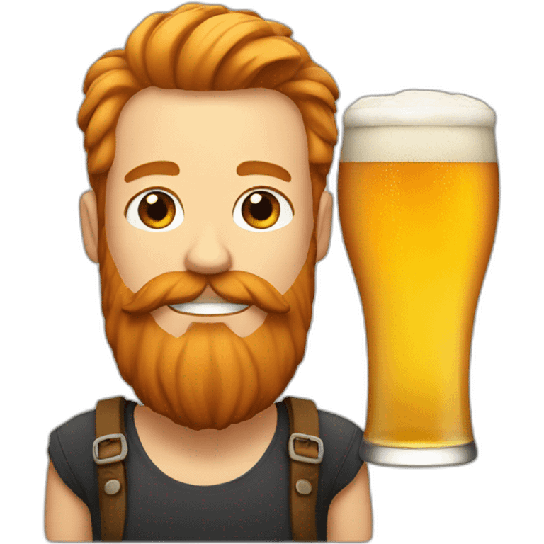 Beer with a ginger beard emoji