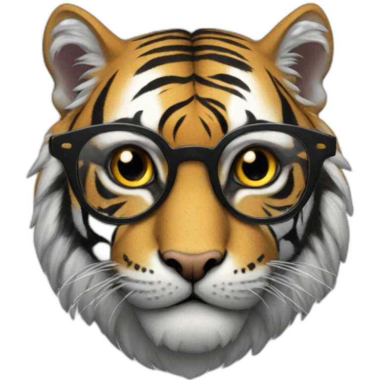 Gothic tiger with glasses emoji