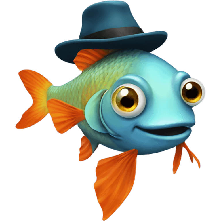 Fish with hat emoji