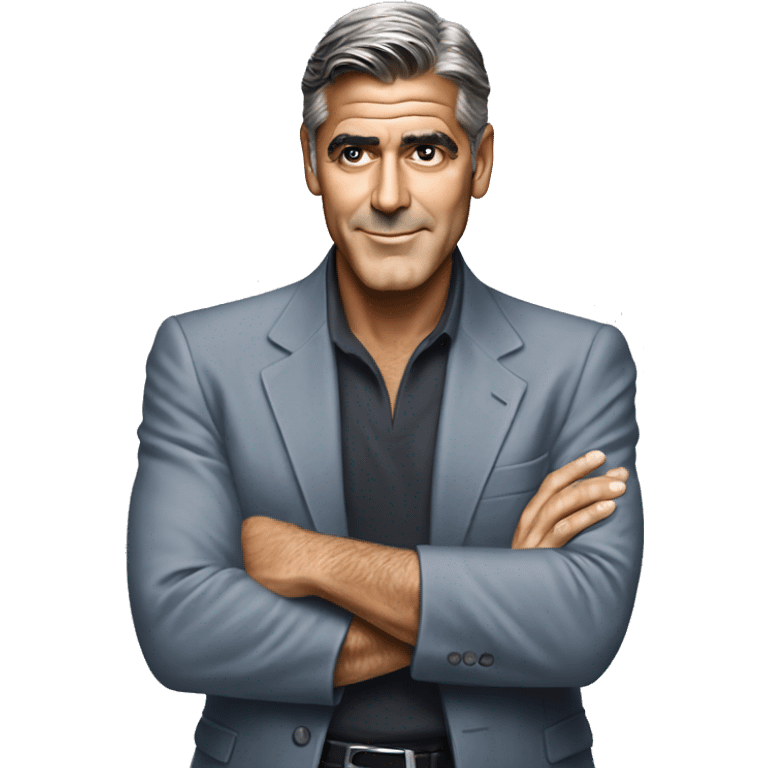 George clooney performing a front lat spread pose emoji