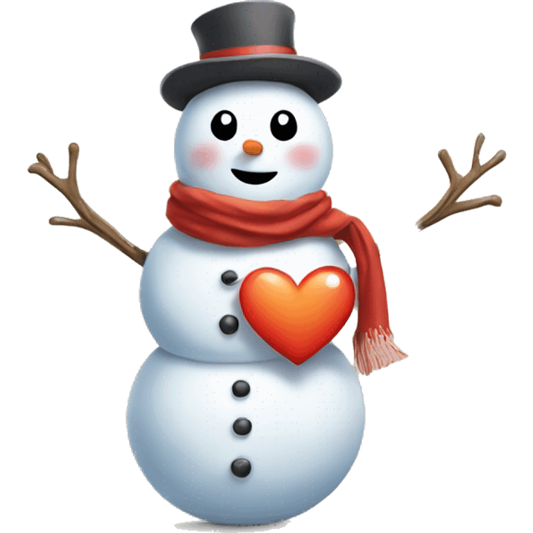 Snowman in love with the sun emoji