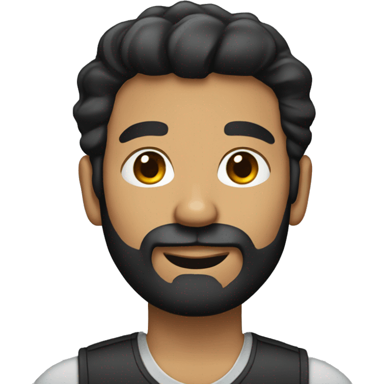 Man with black hair beard emoji