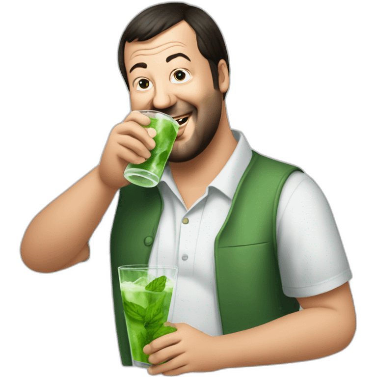 Matteo Salvini drinking mojitos emoji