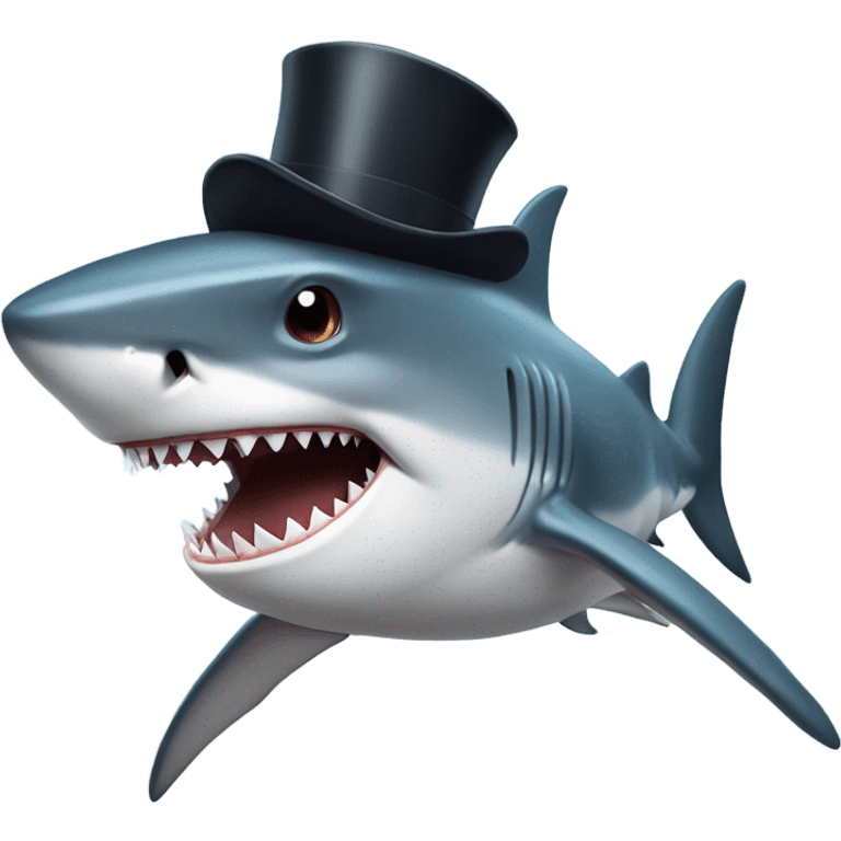 shark with tophat emoji