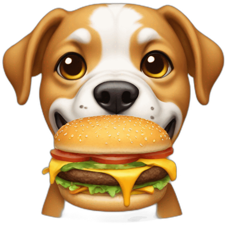 Dog having a burger  emoji