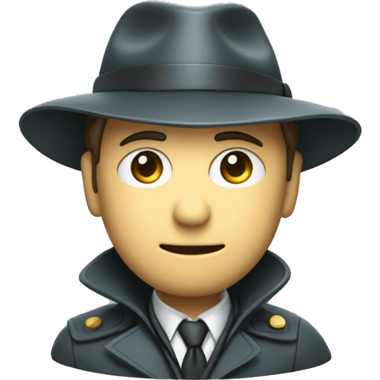 a man in a detective suit, in a raincoat, with a hat and a magnifying glass in his hands. White skin emoji