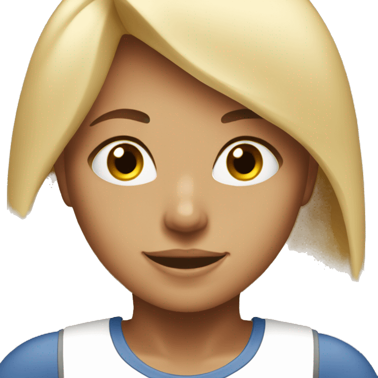 blonde girl with brown eyes working out  emoji