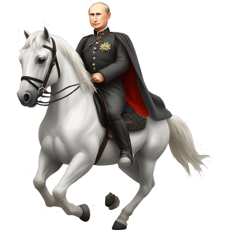 Vladimir Vladimirovich Putin on a white horse emoji